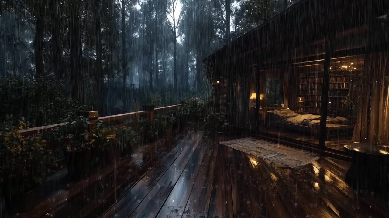 Rain in the Silent Forest 🌲 | Calm Cabin Sounds for Rest and Relaxation