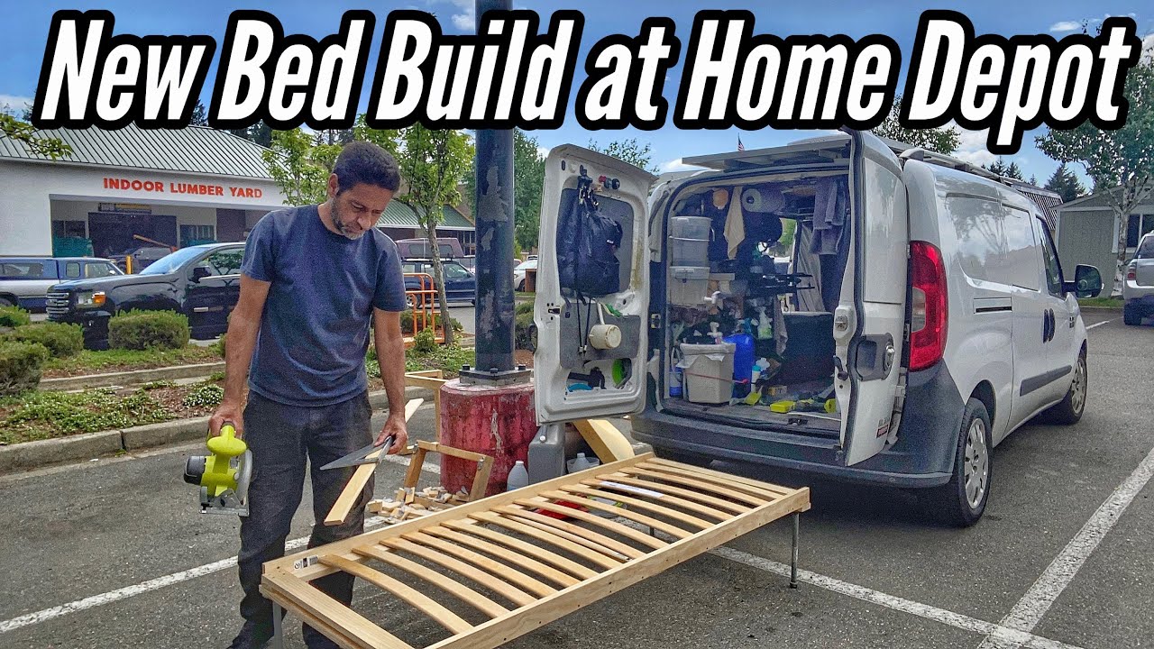 Building A New Bed At Home Depot #adayinalife #vanlife #vlog