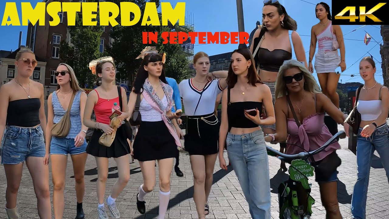 Sunny Amsterdam end of summer. Very warm in September. walking tour around Leidse street
