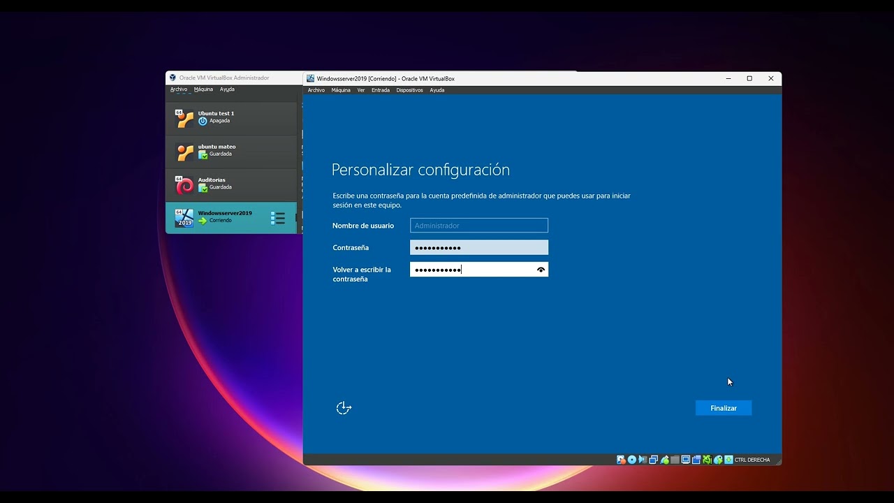 Instalación de Windows Server 2019 en VirtualBox | Guía Paso a Paso + Configuración Básica