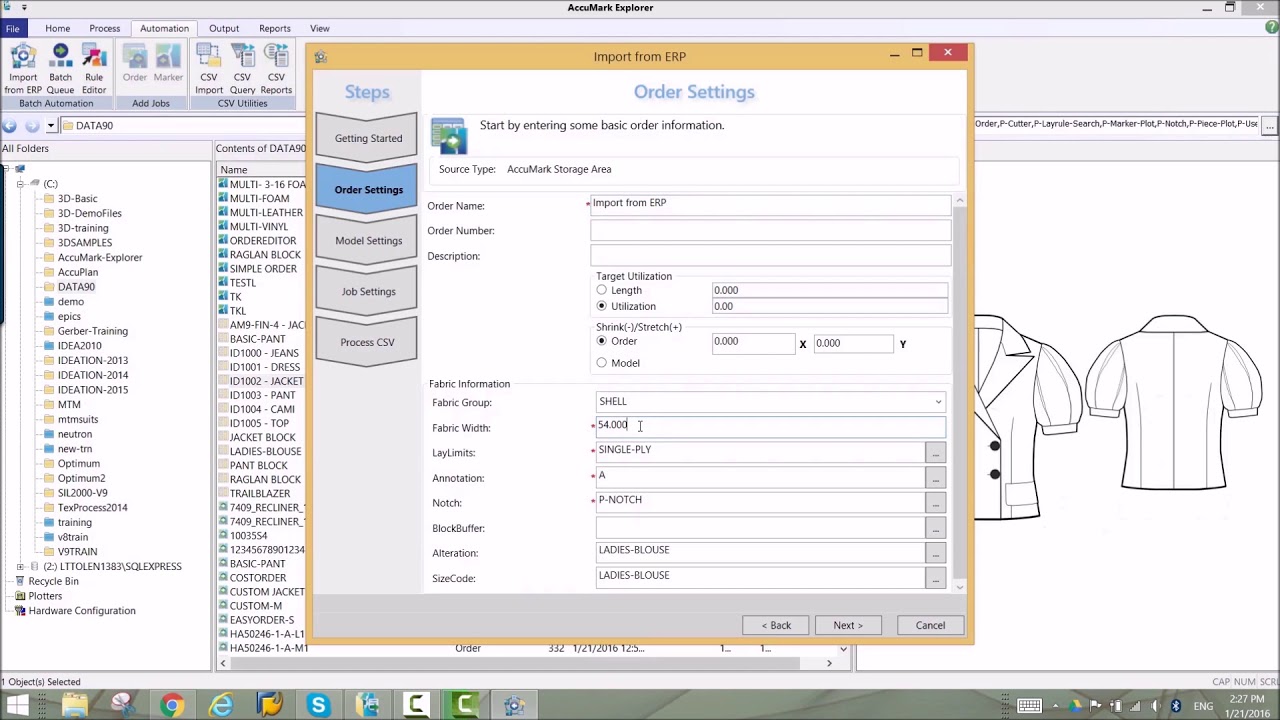 Import data from ERP software to AccuMark