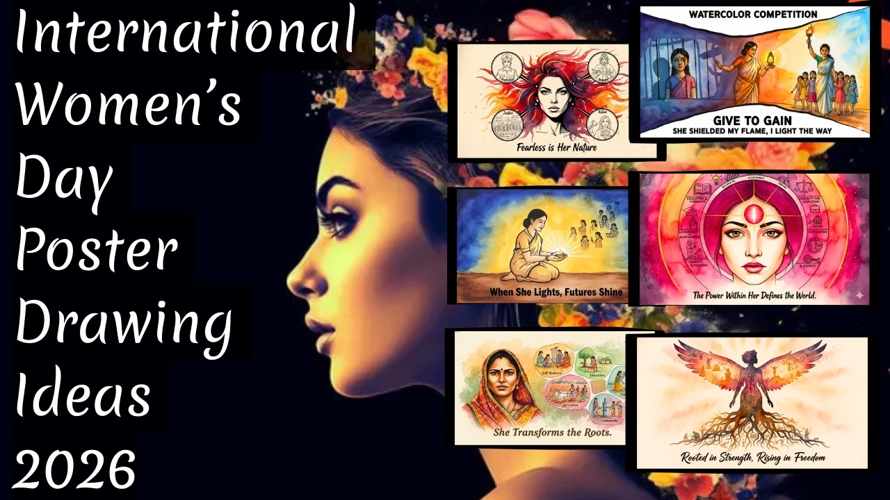 45 Women’s Day 2026 Poster Drawing Ideas | International Women’s Day Competition #GiveToGain