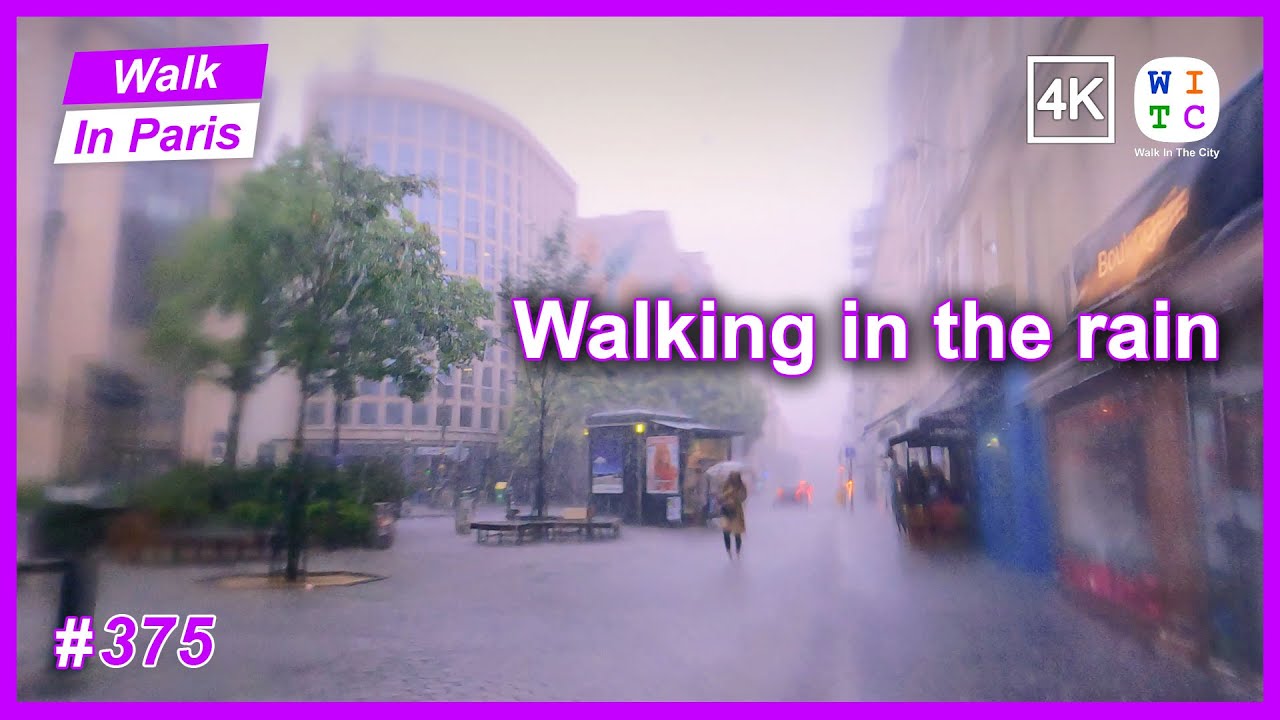 Walk in the rain, 2th arrondissement, Paris, France | Walk In Paris | Paris walk