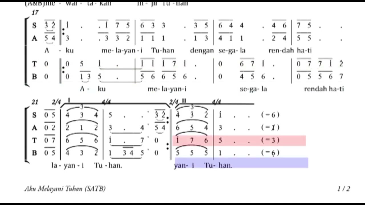 Tenor Aku Melayani Tuhan (Cipt : Martin Runi)  #satbguides  #gereja #lagukoor