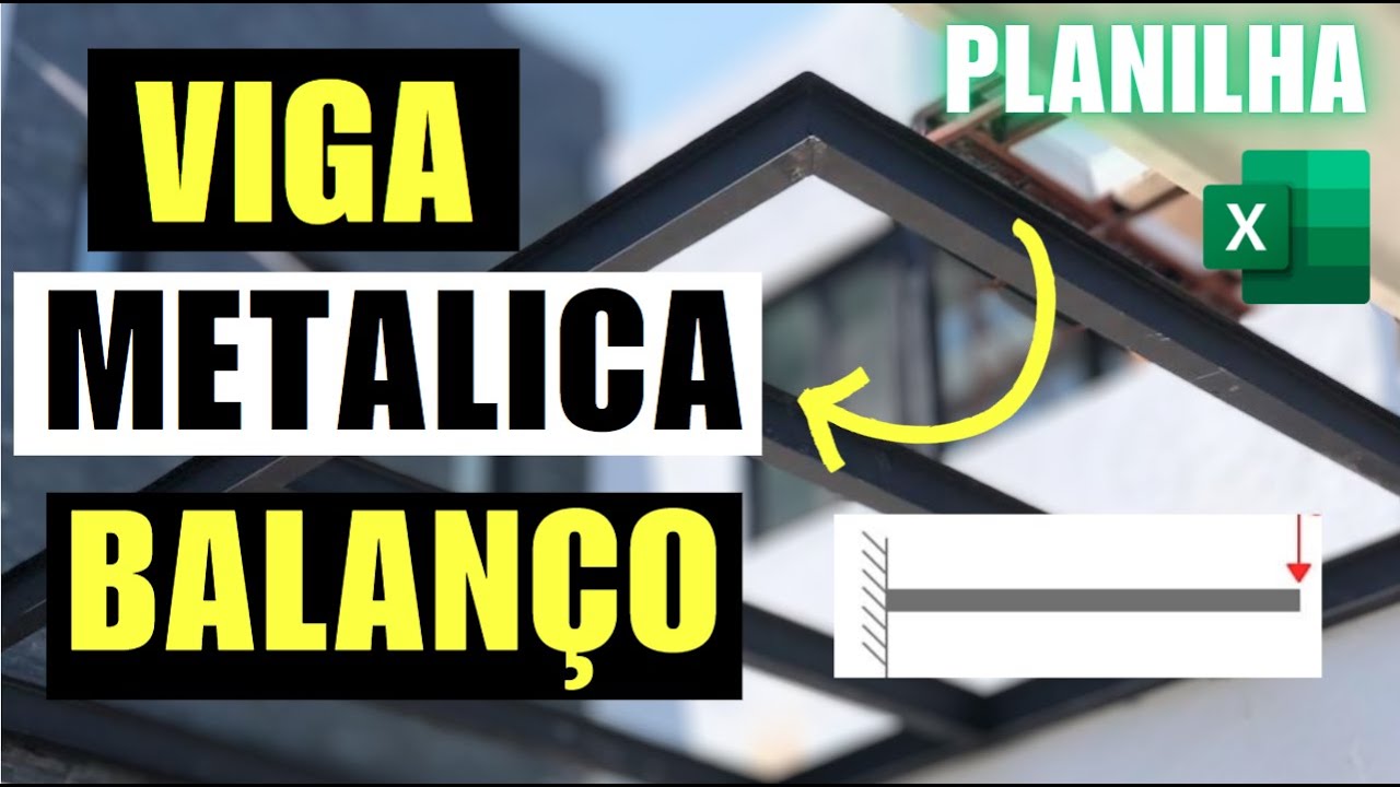 CALCULO VIGA METÁLICA em BALANÇO - Dimensionamento Passo a Passo - PLANILHA