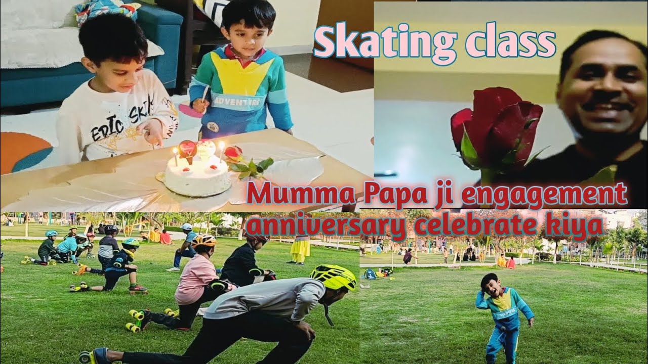 Mumma papa ki engagement anniversary 🎉🎉 skating class #viral #trending 