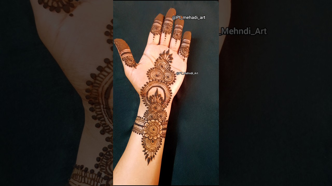 Simple Floral Mehndi Design 🌸 | Easy Front Hand Mehndi | PT Mehndi Art #shorts