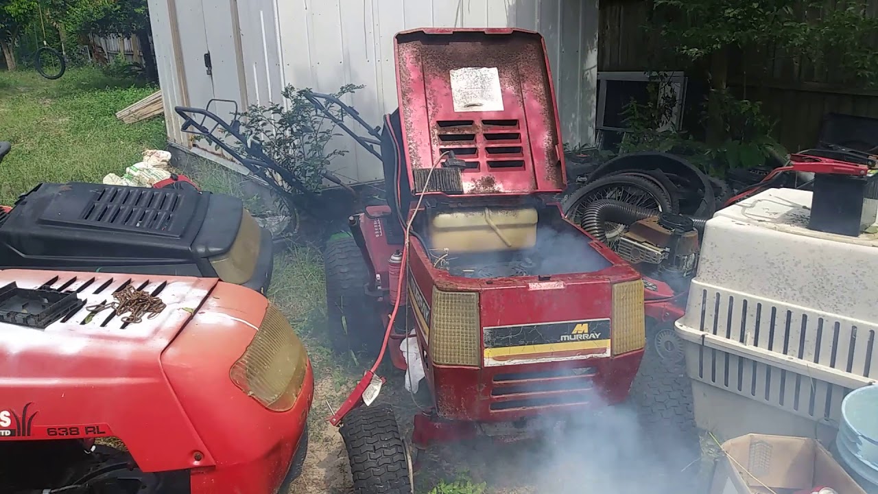 Starting up old riding mowers