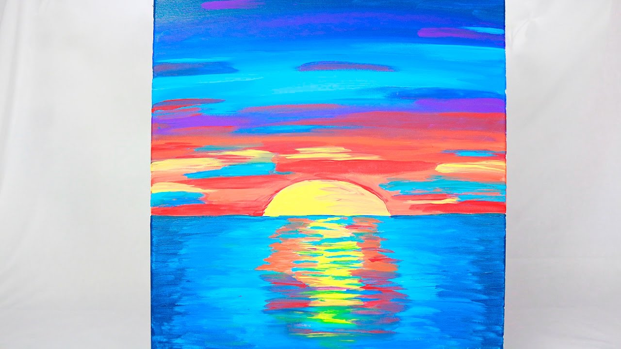 PINTURA DEL MAR USANDO PINTURAS ACRILICAS (PASO A PASO)