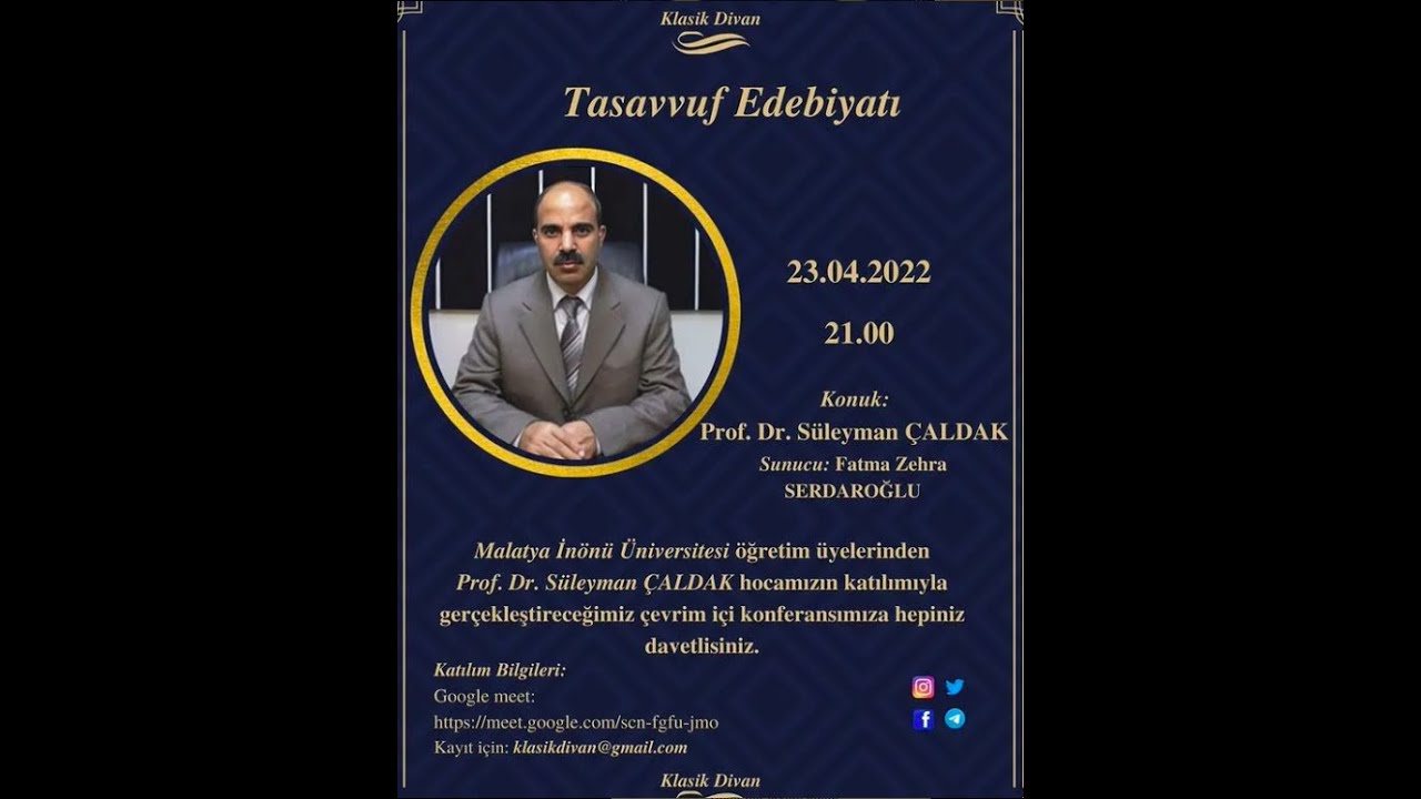 Prof. Dr. Süleyman ÇALDAK#Tasavvuf Edebiyatı
