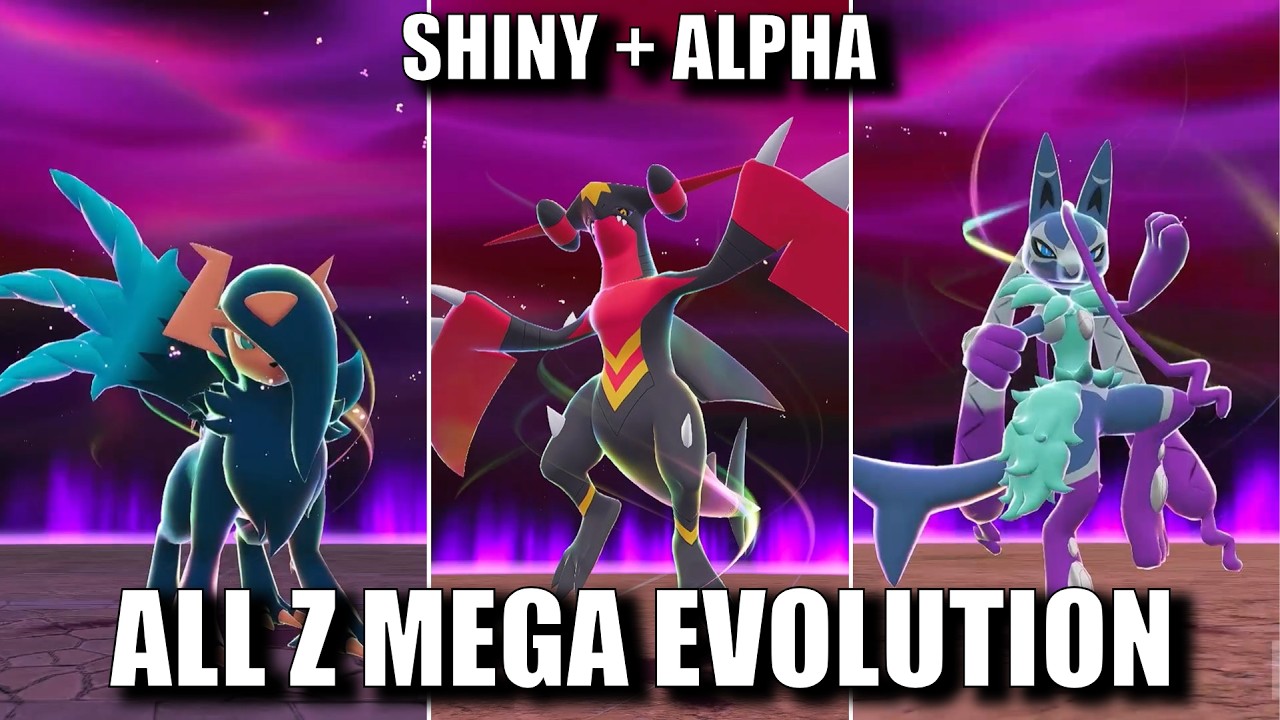 All Z Shiny Alpha Mega Evolutions in Legends Z-A