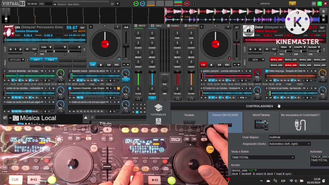 Como mappear la funcion  Multitrack virtual  dj