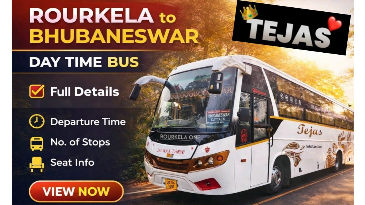 TEJAS BUS // Rourkela to Bhubaneswar DAY TIME BUS // All Details by Kumar Partha// Subscribe Please