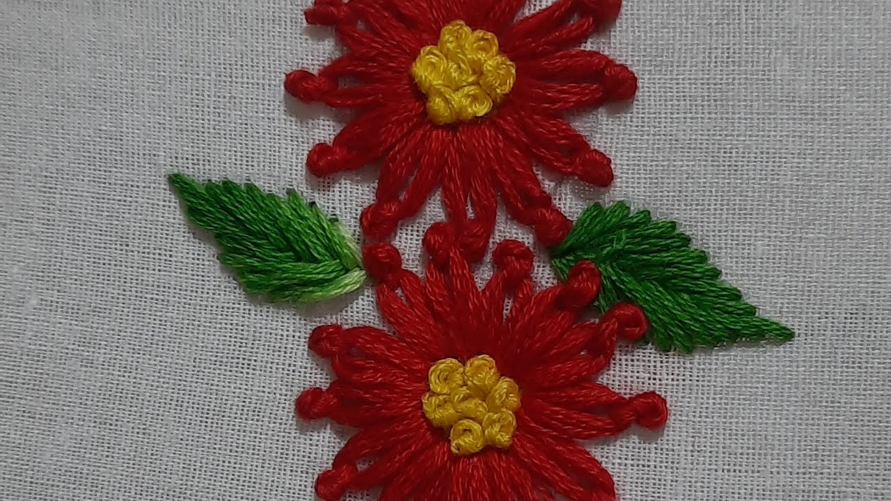 Beautiful Flower Embroidery || Hand Embroidery Design || Embroidery For Beginners #embroidery #video