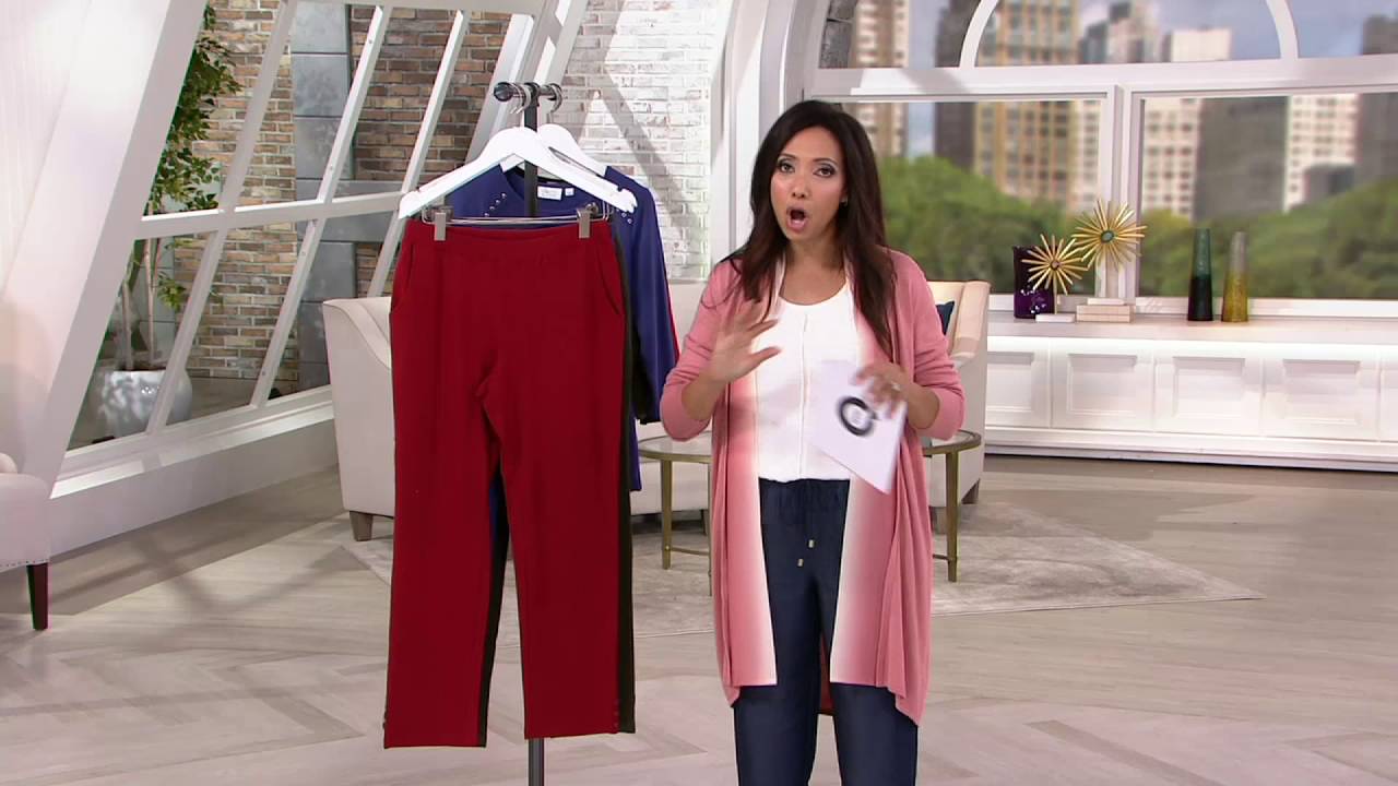 Denim & Co. Active French Terry Pull On Pants w/ Grommets on QVC