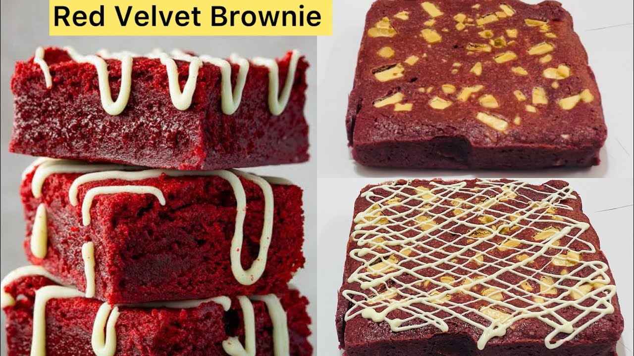 Christmas Special Red Velvet Fudgy Brownie Recipe by Muno&rsquo;s Kitchen 