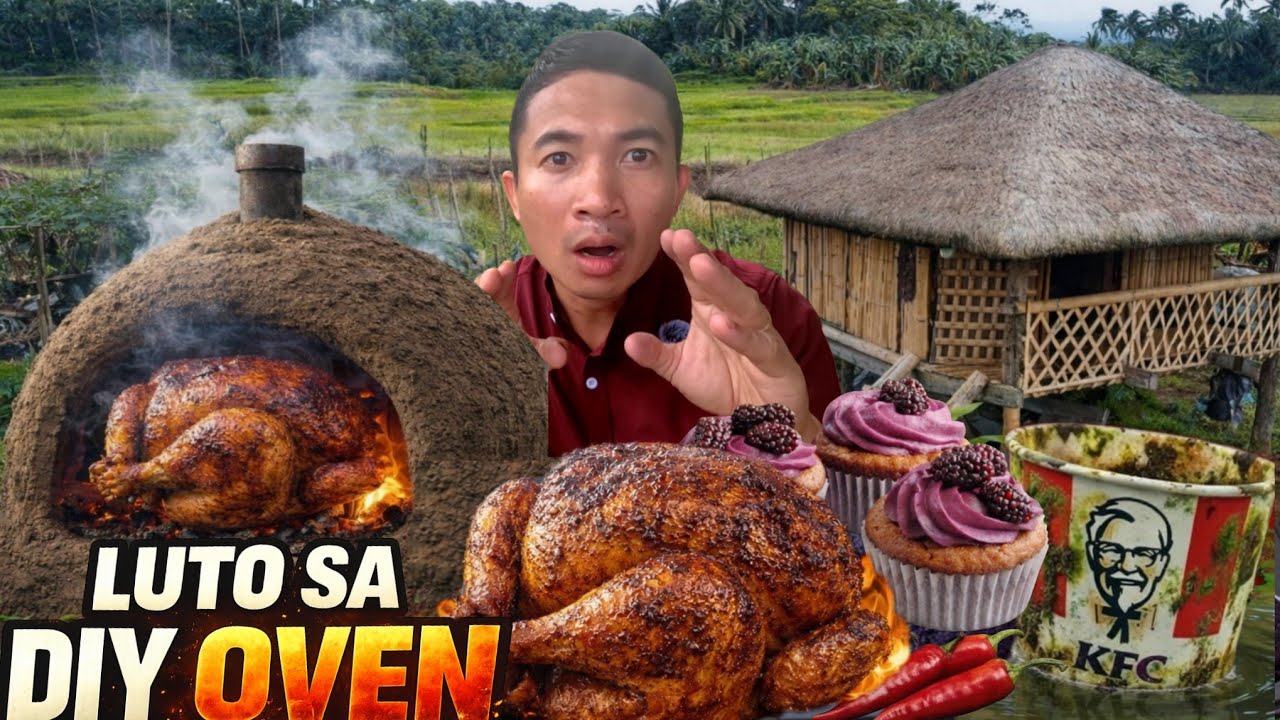 Lechon Manok & Mulberry Cupcakes | Primitive Style Cooking sa Bukid