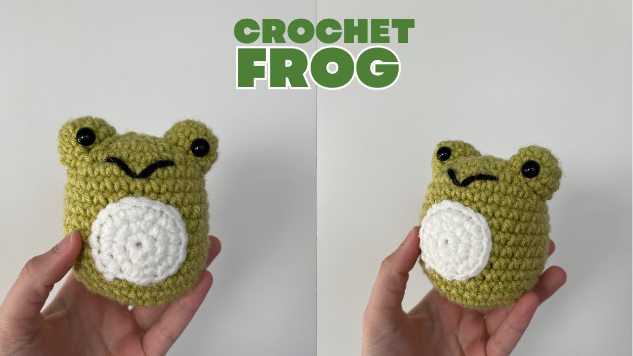 Crochet Frog for Beginners, First Crochet Project Step by Step Tutorial