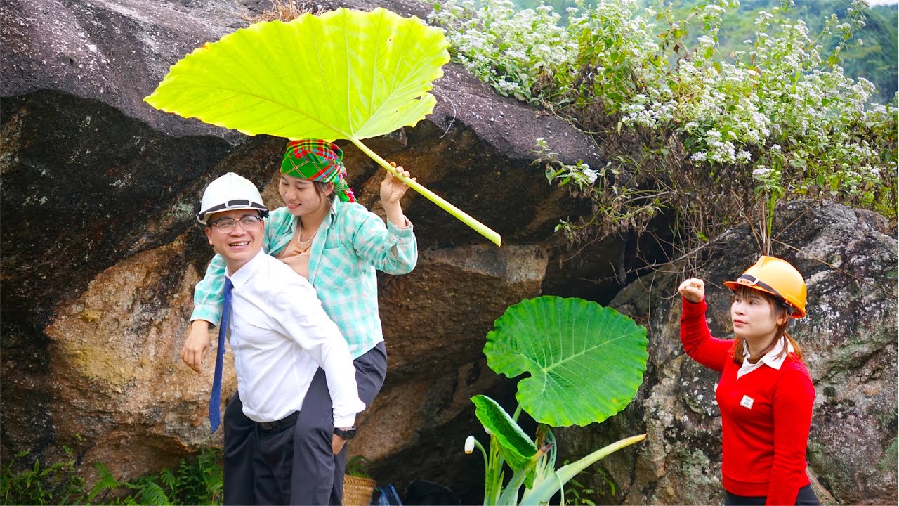 Days Before: CEO Long Carried Anna Up to The Cave Because Her Leg Hurt.  Anna and kind CEO Engineer