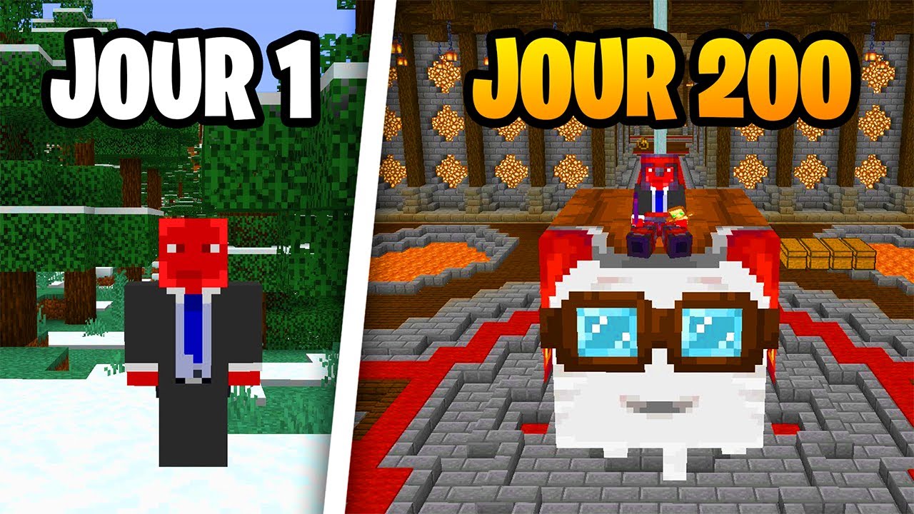 J'ai SURVÉCU 200 Jours sur Minecraft BEDROCK Hardcore.