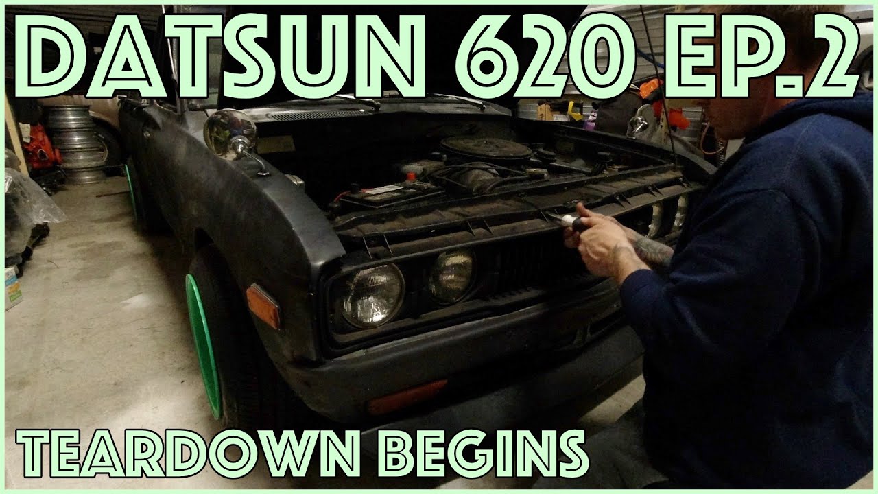 Datsun 620 Эпизод 2 — Снятие двигателя и сбор деталей для замены шарового шарнира.