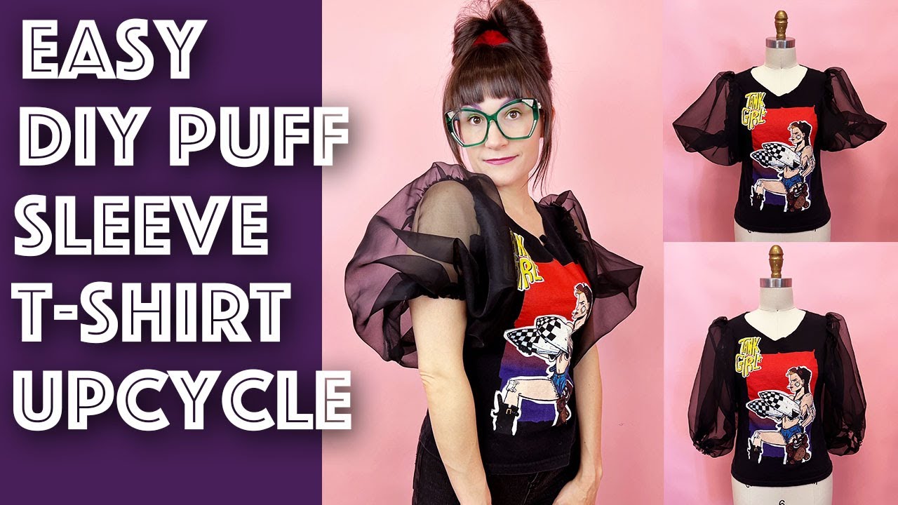 Easy DIY Puff Sleeve Vintage T-Shirt Upcycle | Sew Anastasia