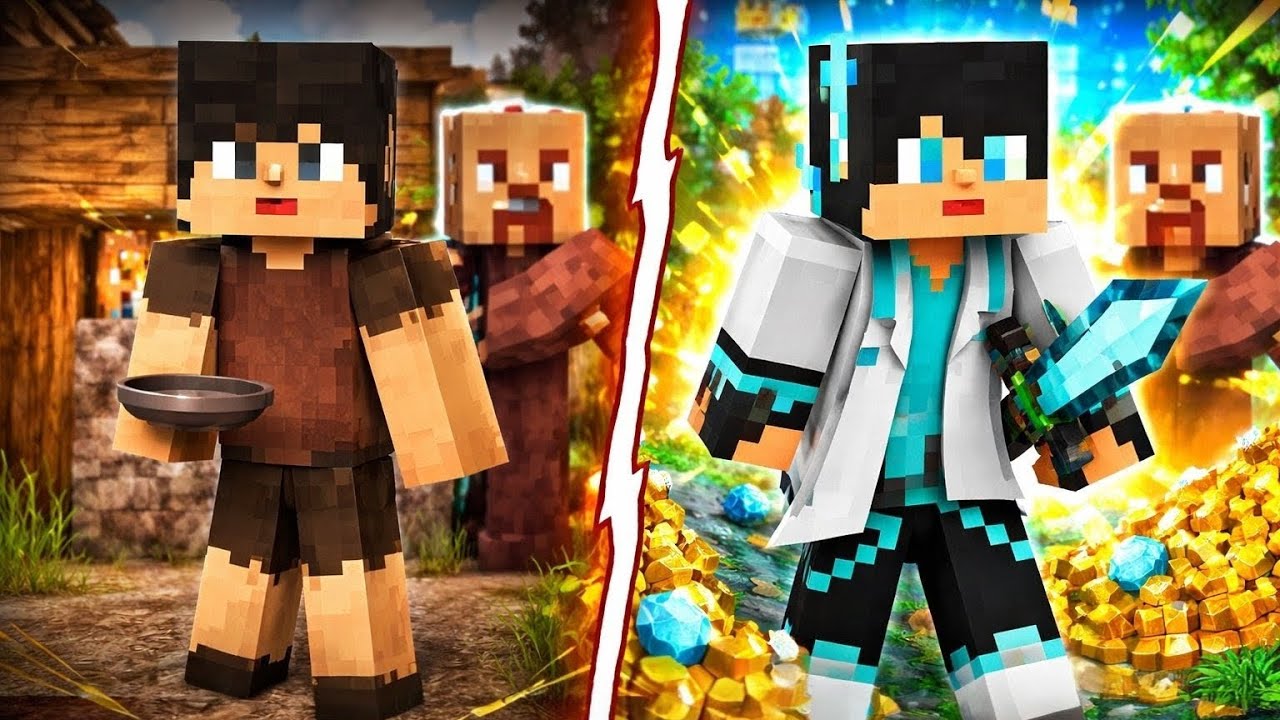  فيلم من أفقر شخص في القرية إلى أغنى دكتور في المدينة ماين كرافت 😳🔥