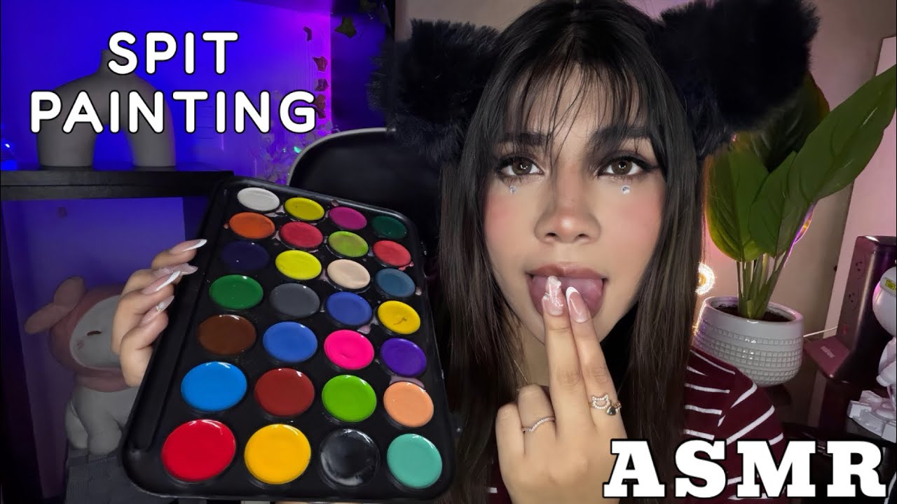 ASMR ESPAÑOL / SPIT PAINTING INTENSO PARA HOMBRES + BABITA EXTREMA y HÚMEDA en TU CARA