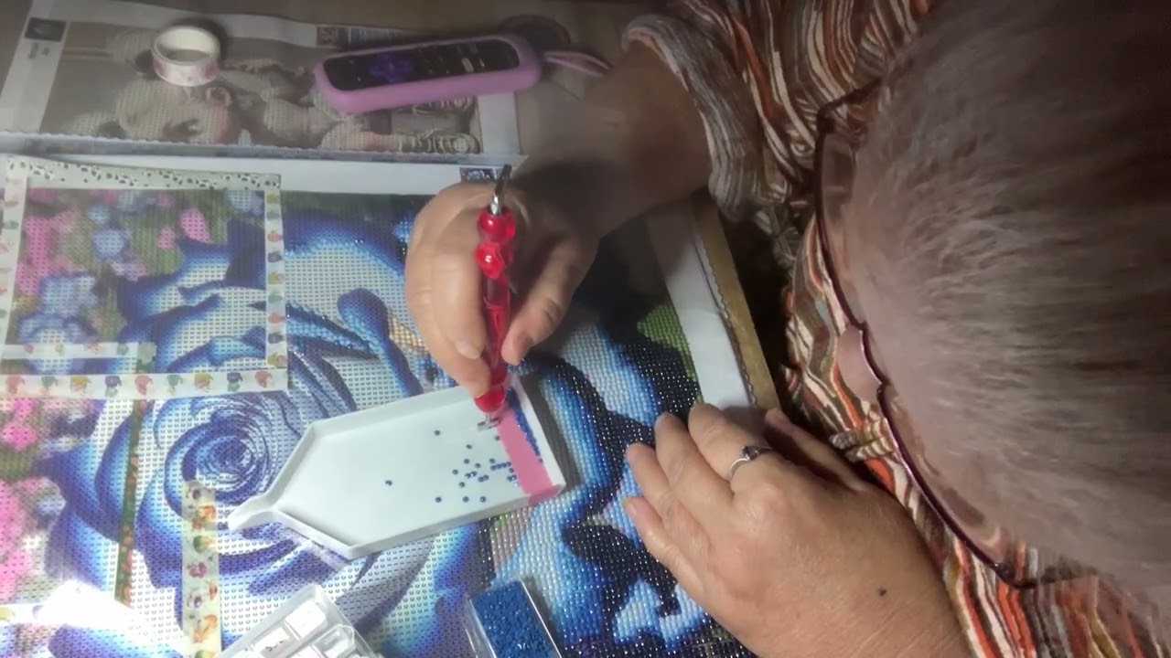 Wipnchat working on the blue rose ,thank you Johnna