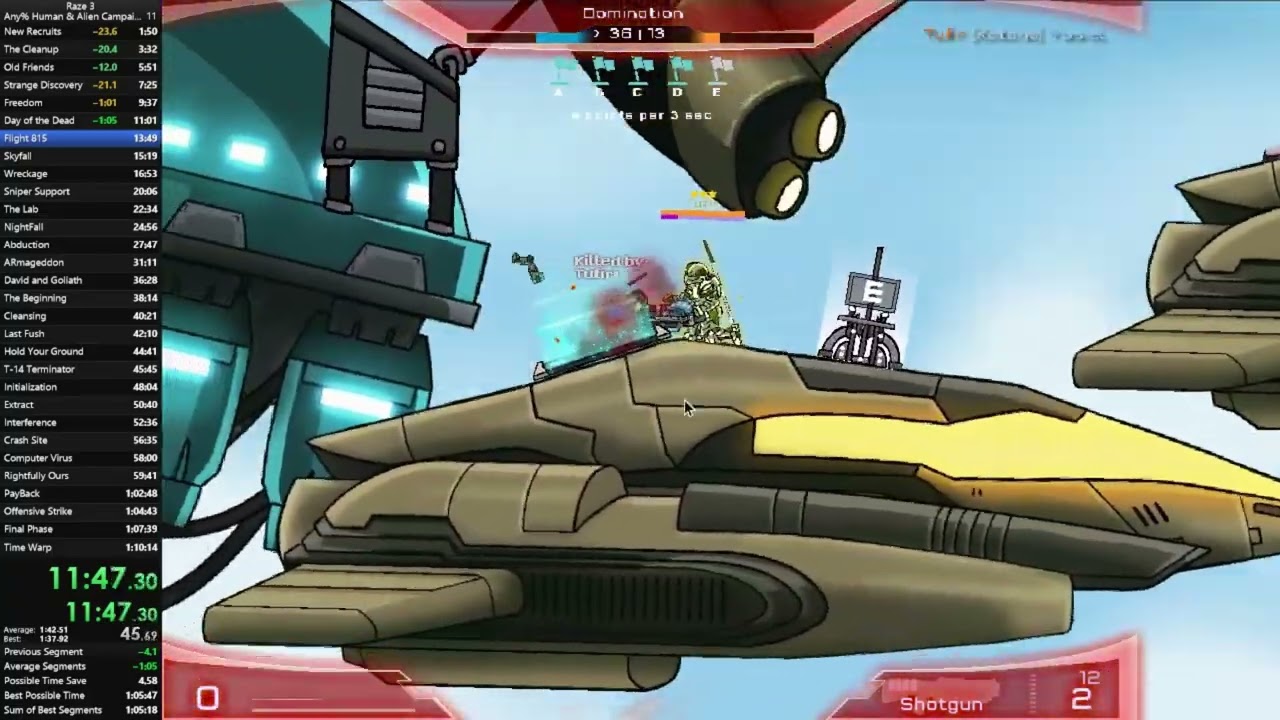 Raze 3 Campaign Human and Alien Speedrun 1:05:24 (World record)