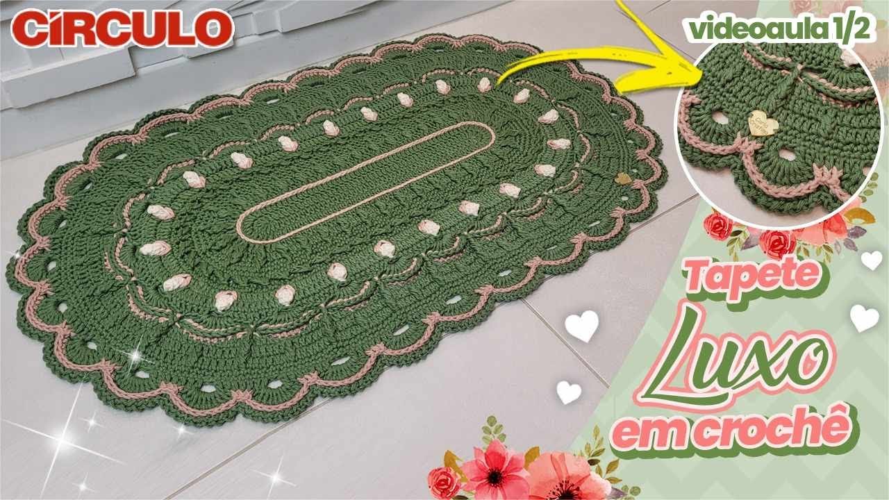 😍 Peça Inovadora! Tapete Luxo em Crochê 1/2.Ganhe Muito 💵