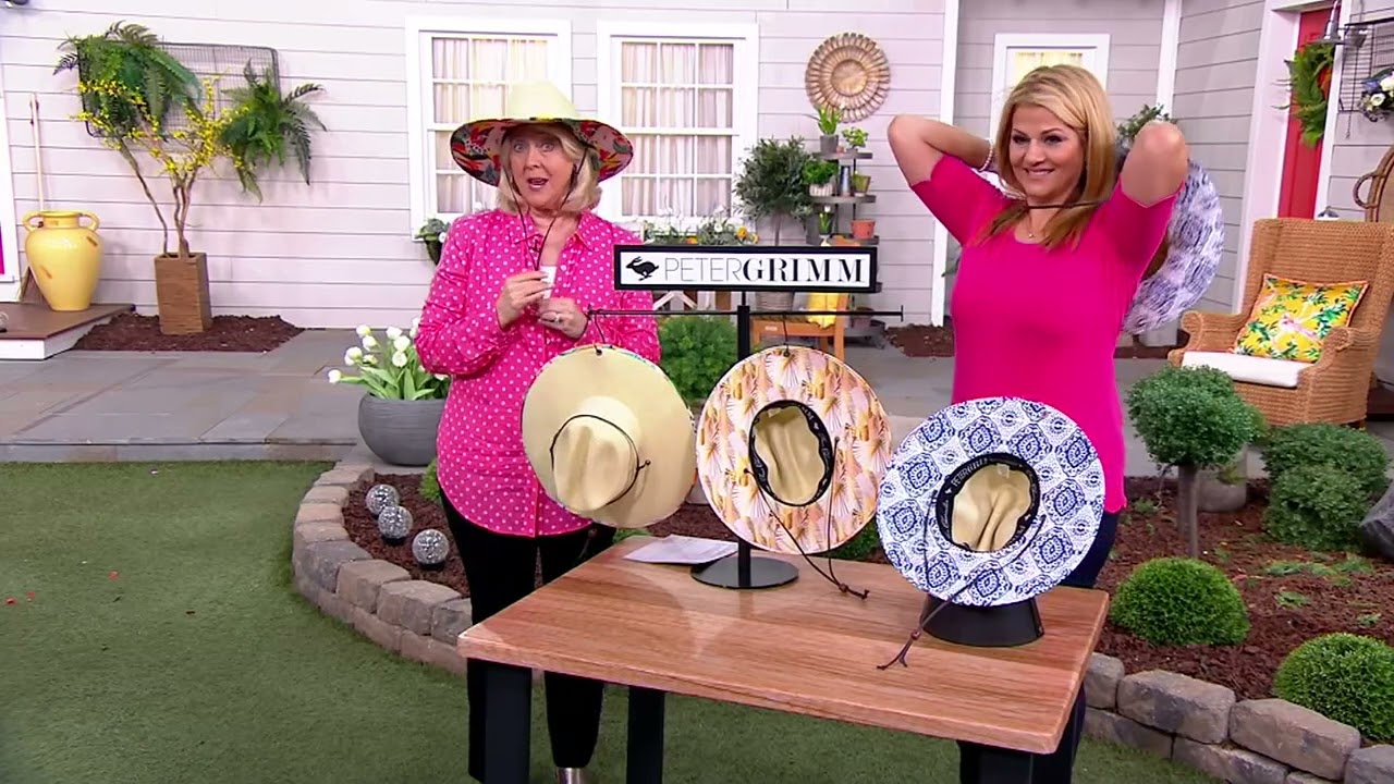 Peter Grimm Koa Packable Printed Brim Sun Hat with UPF 50+ on QVC