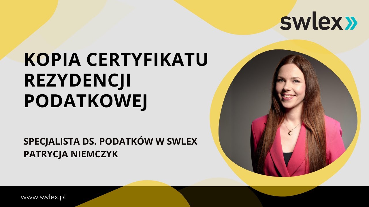 Kopia certyfikatu rezydencji podatkowej