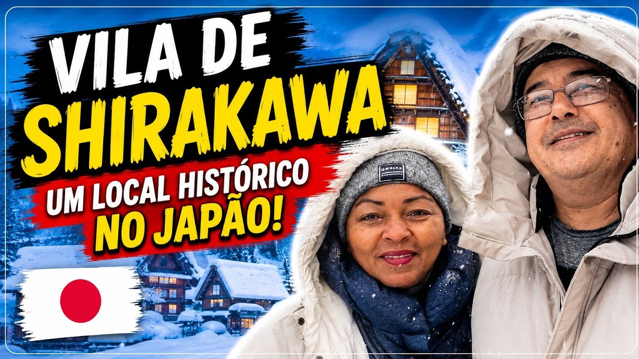 Vila de Shirakawa no Japão.  Um espetáculo de beleza no inverno!