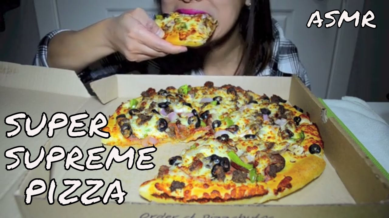 ASMR: Super Supreme Pizza | Honey Garlic Boneless Bites ^_^ Eating Sounds