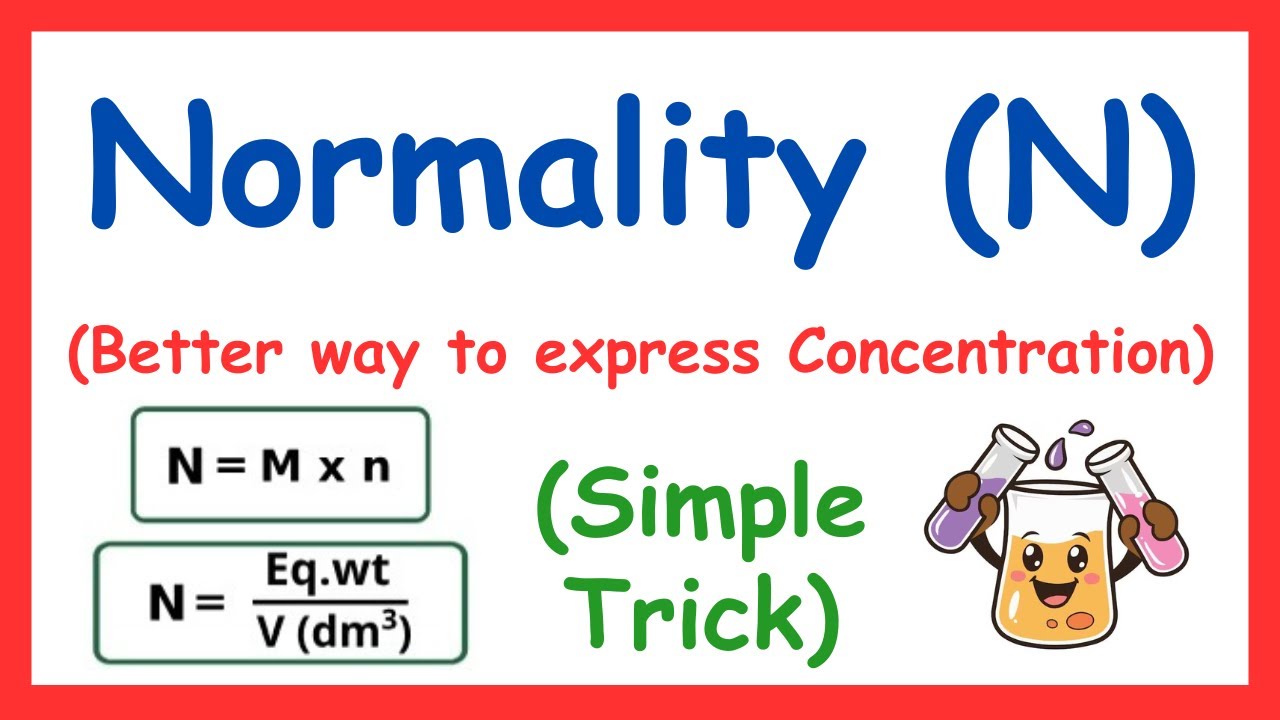 Normality of Solution | Better way of expressing Concentration| #Chemclasses