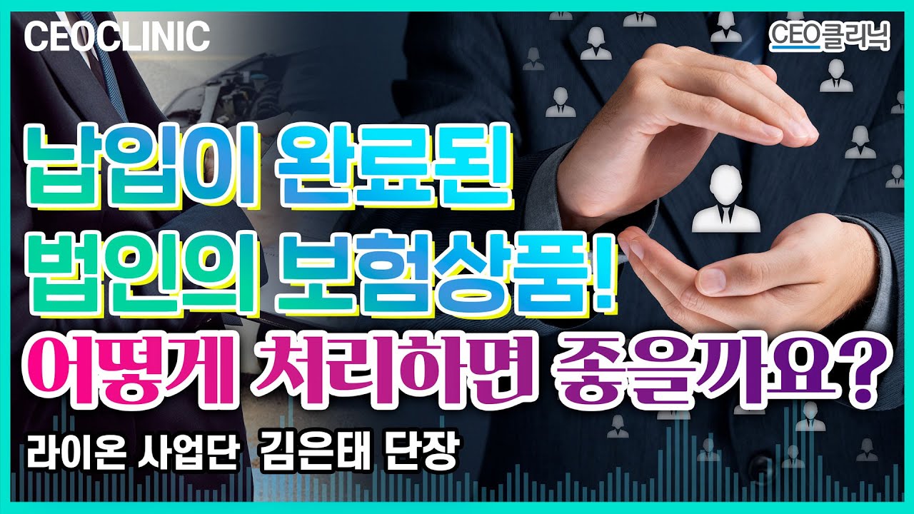[CEO클리닉] 납입이 완료된 법인의 보험상품! 어떻게 처리하면 좋을까요? | 라이온 사업단 김은태 단장#법인의보험#만기된상품#장기금융상품