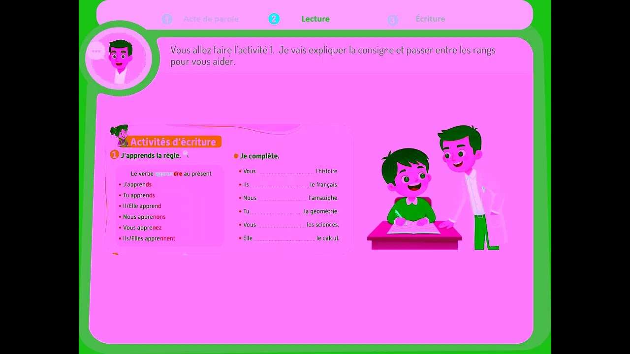 فرنسية المستوى 4 المرحلة 1 الاسبوع 1 الحصة 2