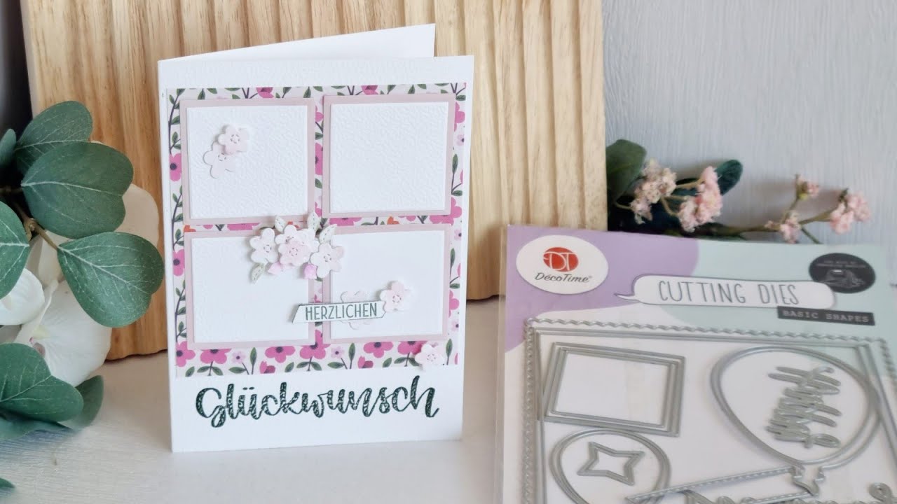 5 Karten eine Stanze von #Decotimecrafts, Osterkarten basteln, Dankeskarte, Karten mit Basicstanzen