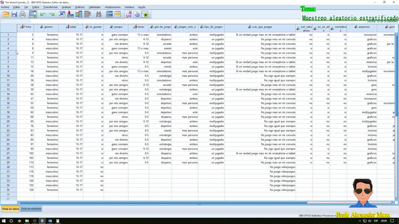 SPSS   Muestreo aleatorio estratificado