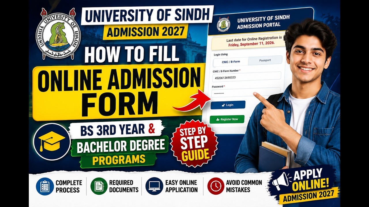 University of Sindh Admission 2027 | How to Fill Admission Form | BS 3rd Year & Bachelor Programs