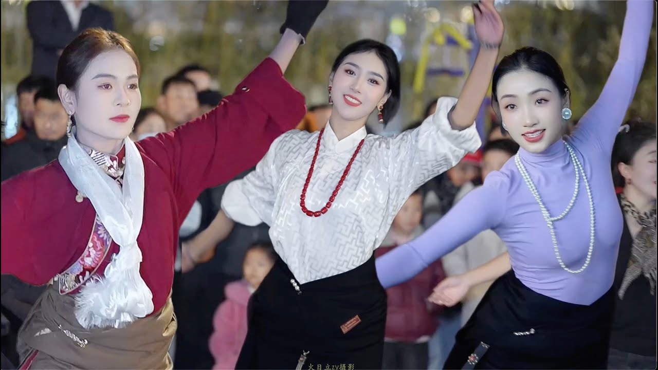 Тибетские красавицы танцуют изящно, ваш любимый пришел на танцевать?