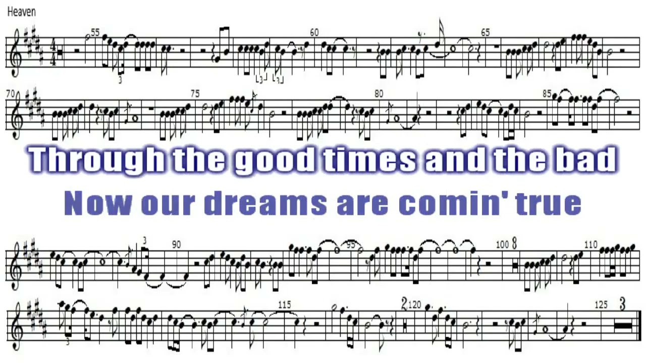 HEAVEN ALTO SAX SHEET MUSIC