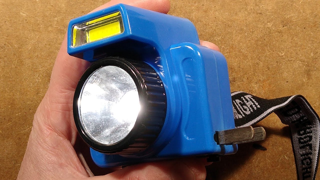 240V solar lead acid LED head torch.  (With schematic.)