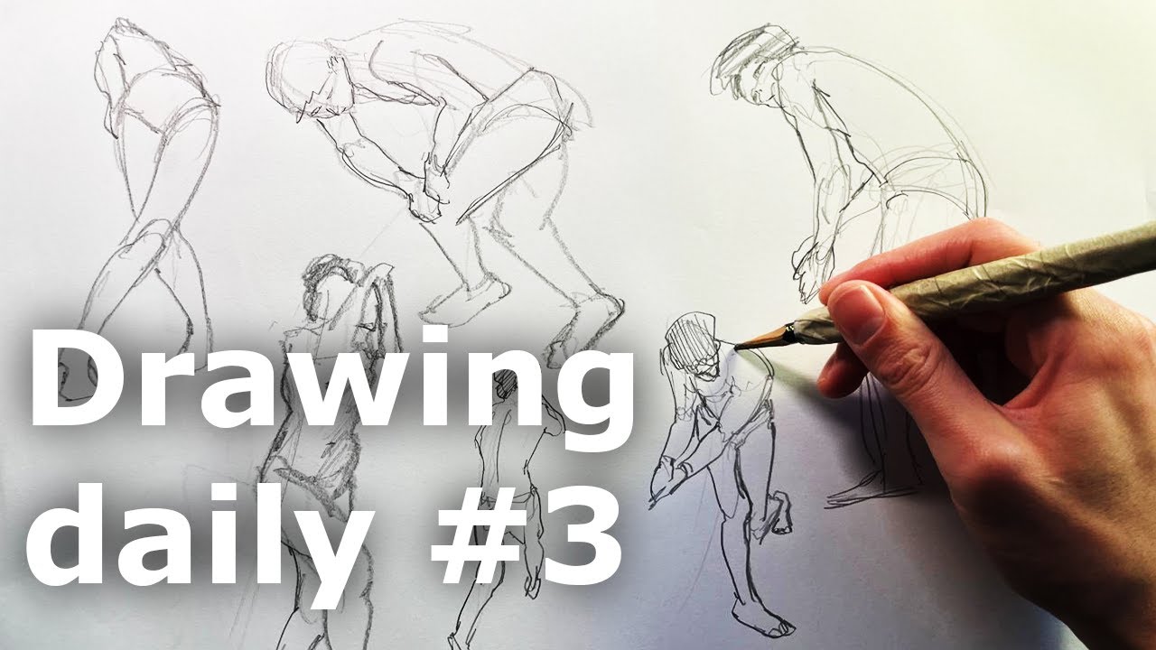Drawing ASMR – Daily Gesture Drawing – No Talking