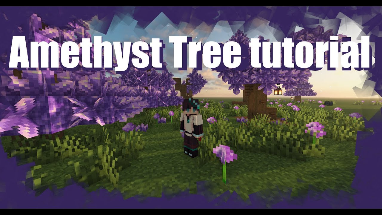 Minecraft - Simple amethyst crystal tree build tutorial - MinecraftRichy