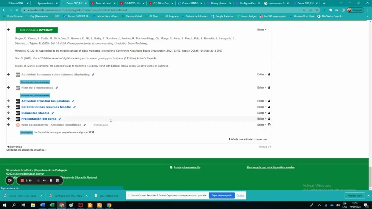 Configuración de restricciones en Actividades Moodle