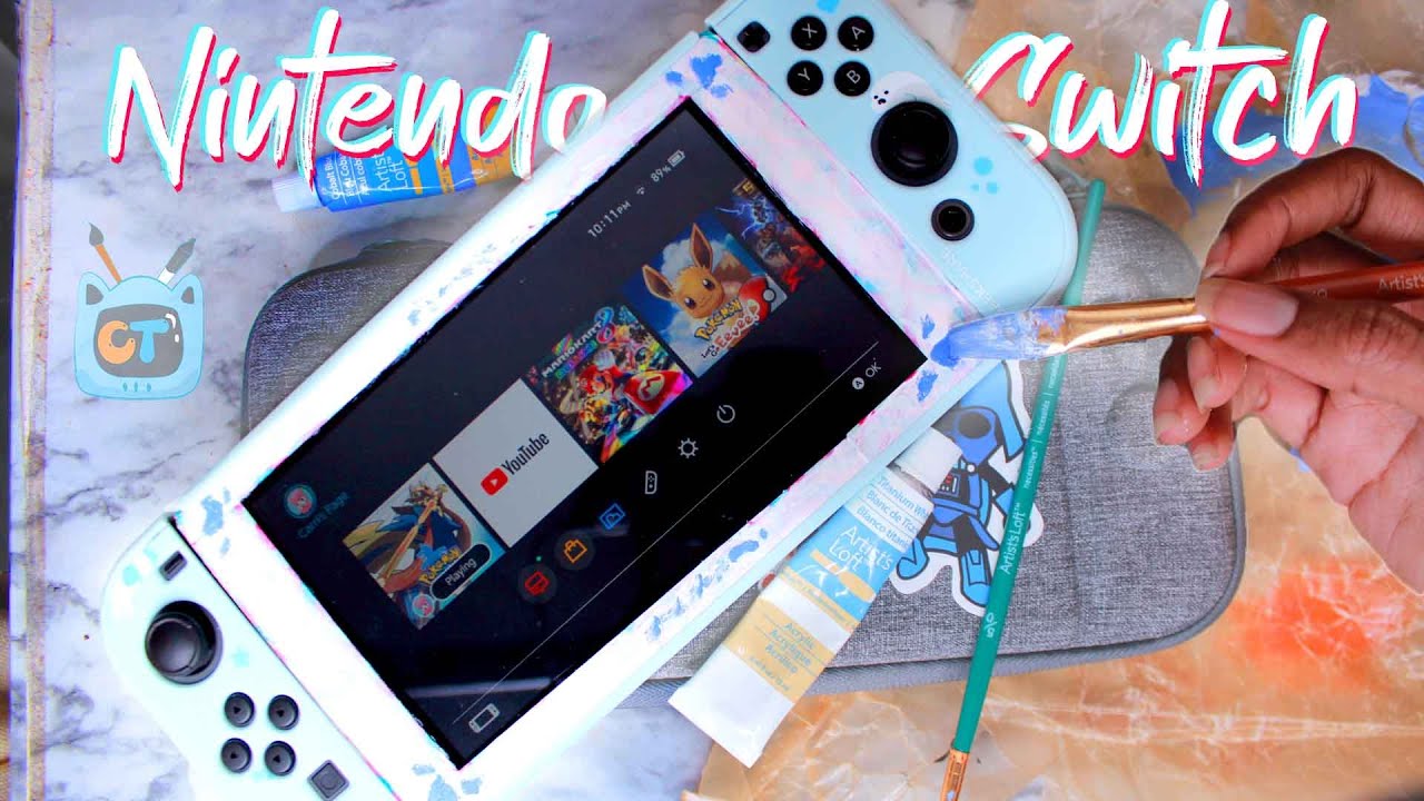 Customizing my Nintendo Switch - Painting Border white + Geekshare case Unboxing