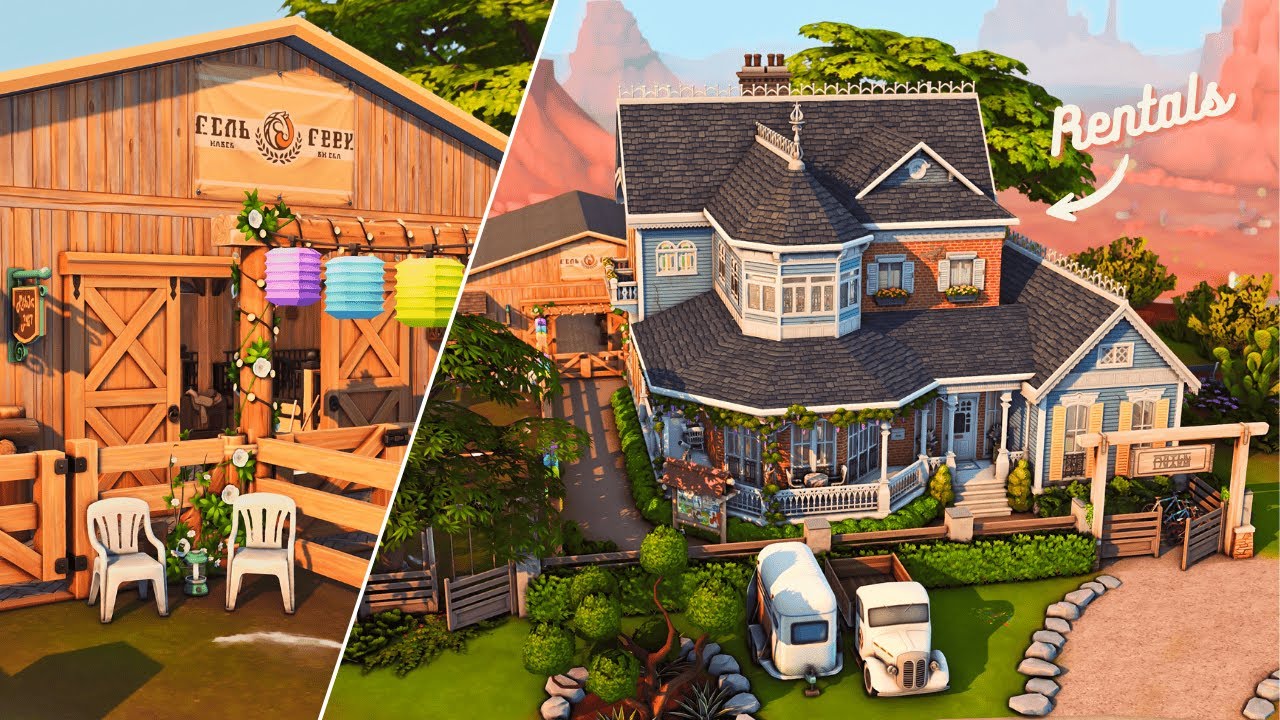 B&B and Horse Ranch in StrangerVille 🍳🐴 | The Sims 4 Stop Motion | NOCC
