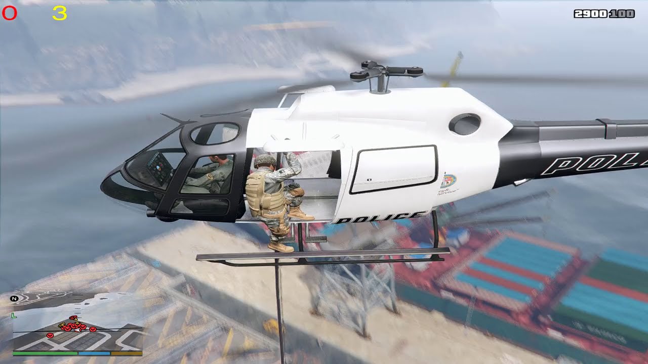 GTA V - Gang War (cops vs. gangs) with Rappel & Halo UNSC rifle